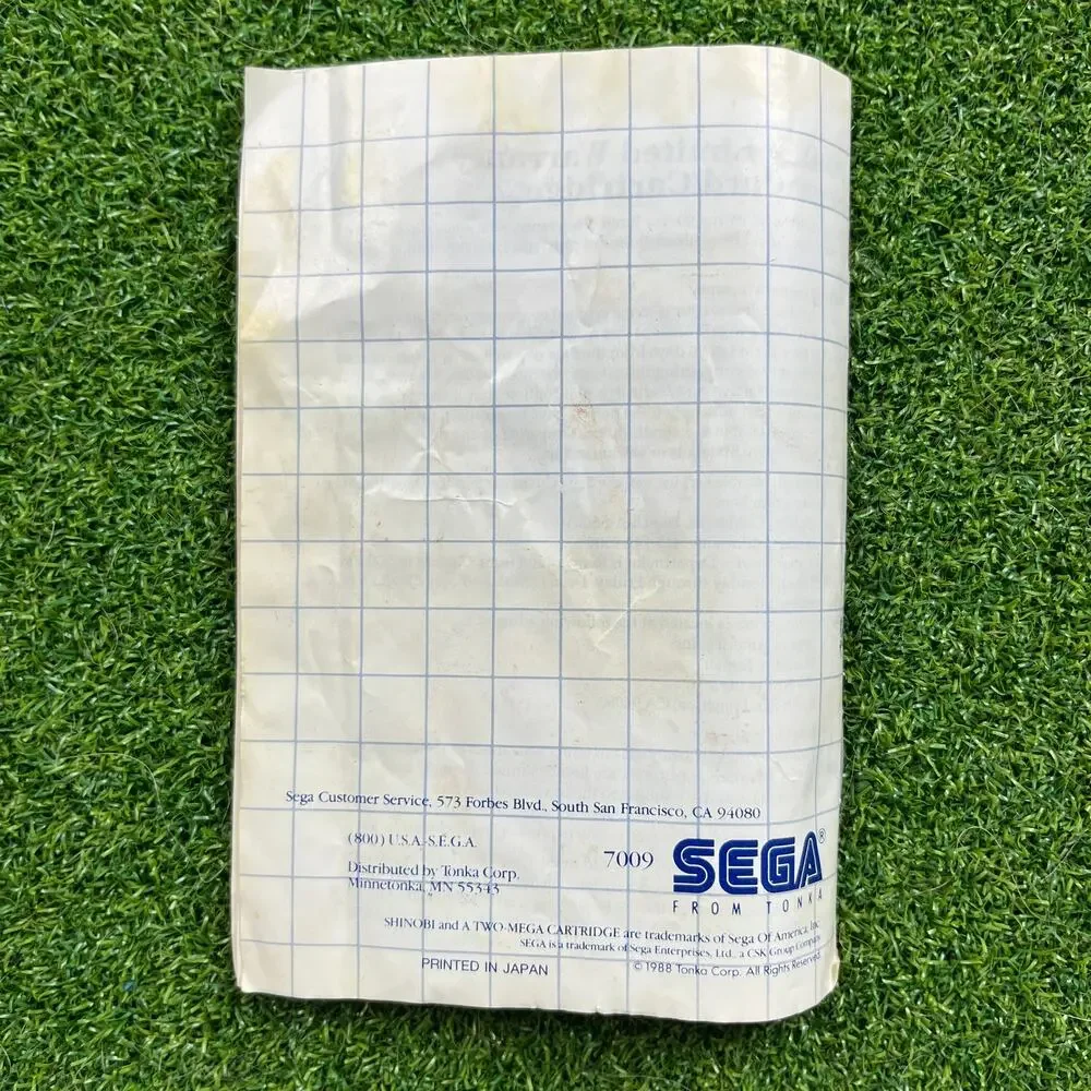 Shinobi (Sega Master System, 1988) SMS Complete CIB